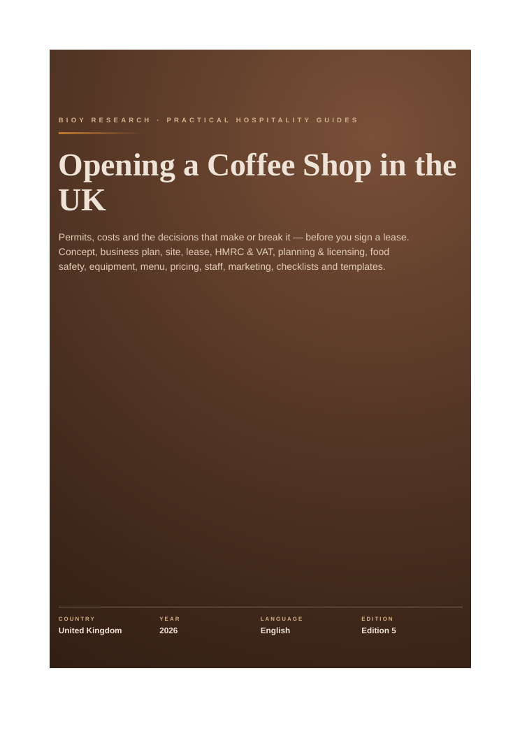 How to open a coffee shop in the UK · Practical guide 2026