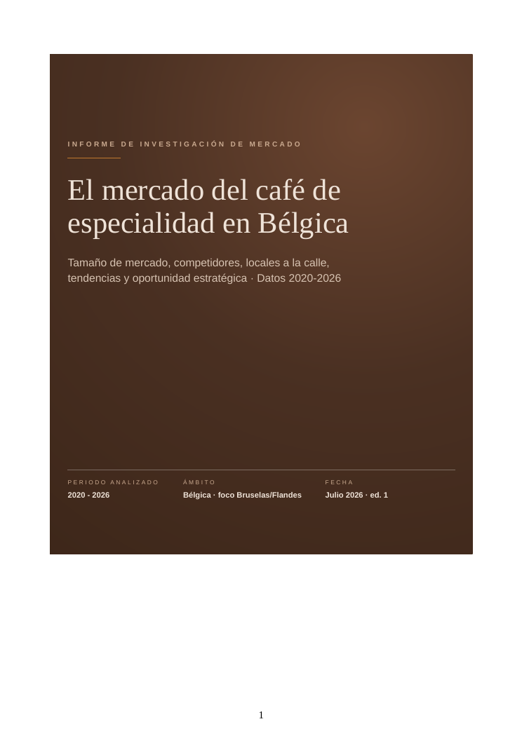 The specialty coffee market in Belgium