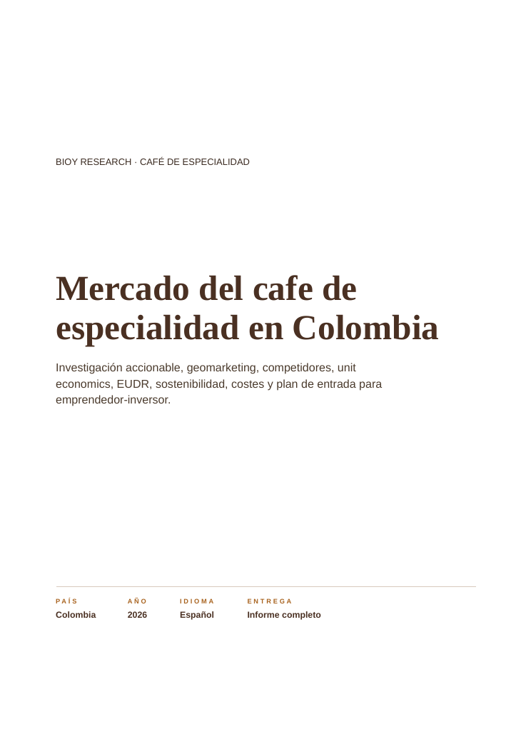 The specialty coffee market in Colombia