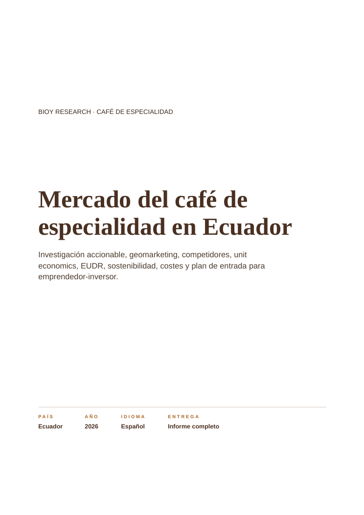 The specialty coffee market in Ecuador