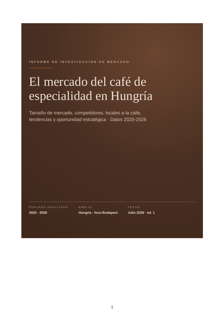 The specialty coffee market in Hungary