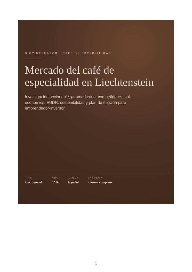 The specialty coffee market in Liechtenstein