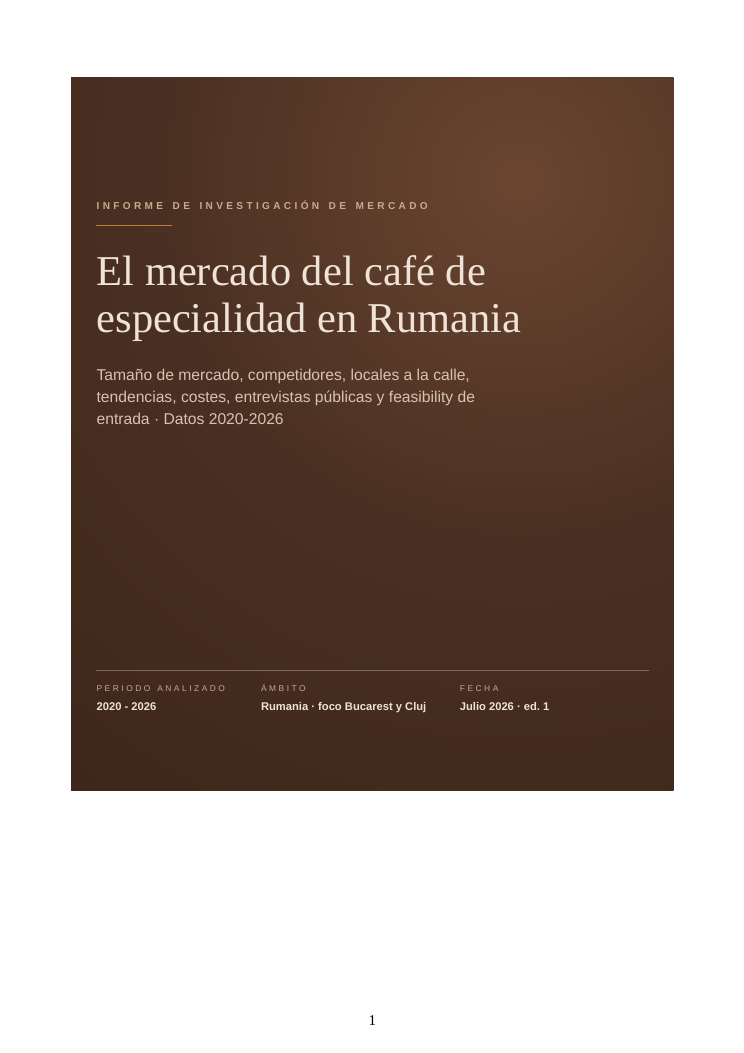 The specialty coffee market in Romania