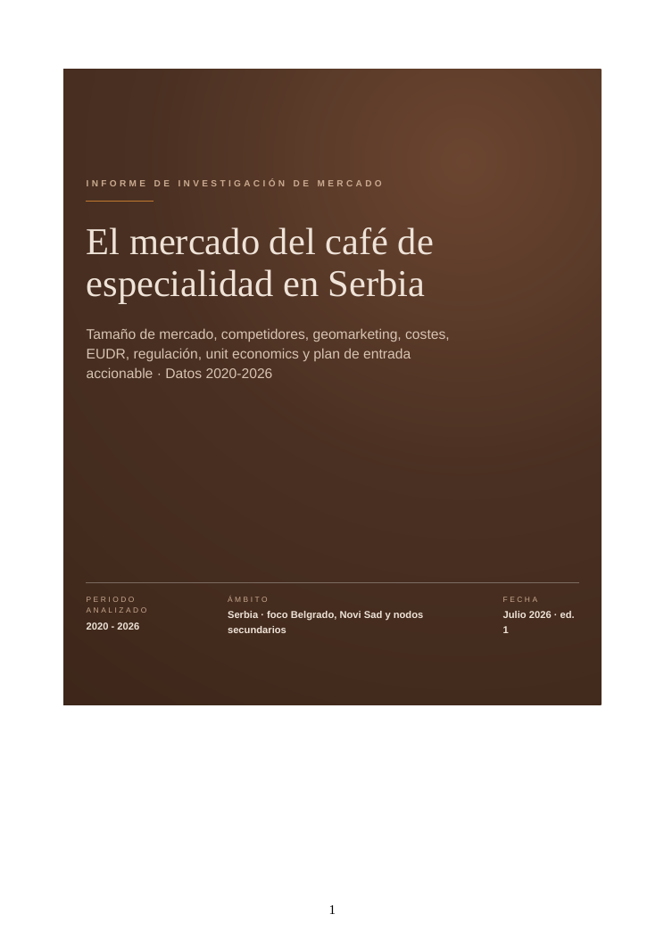 The specialty coffee market in Serbia