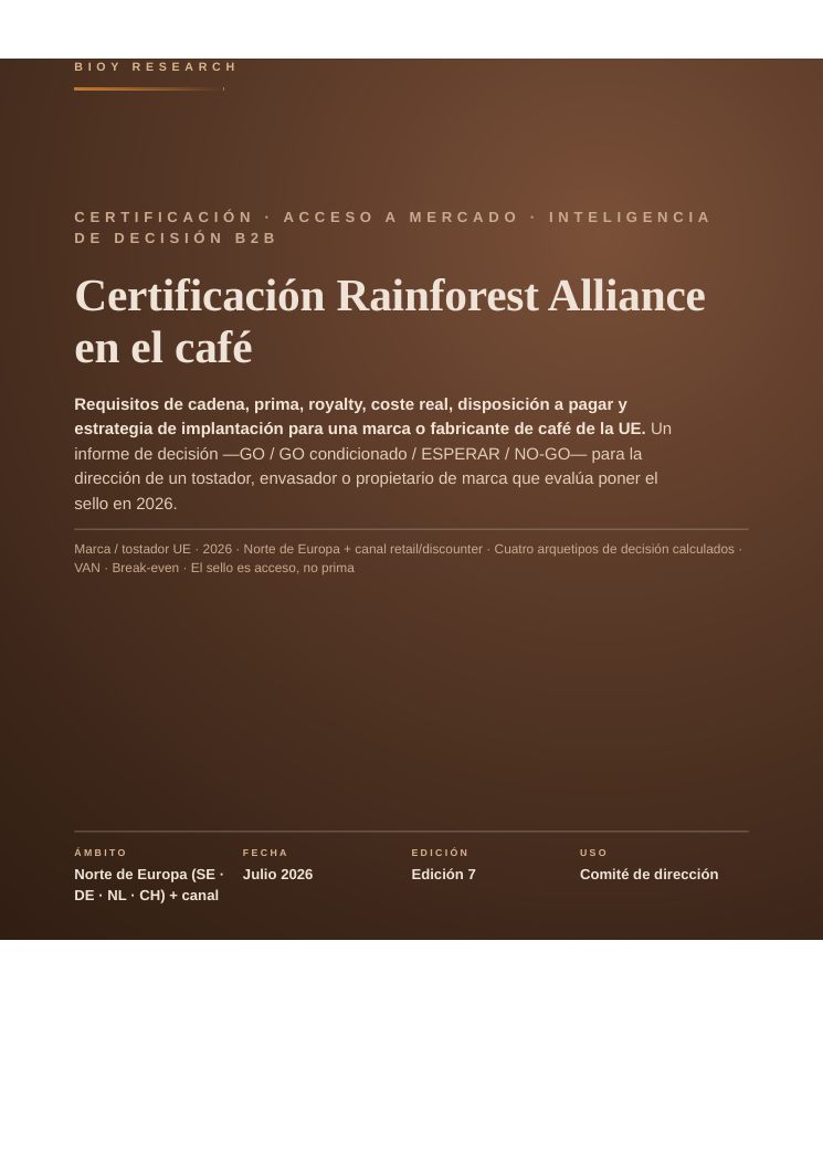 Rainforest Alliance Certification in Coffee · A Decision Report for an EU Brand