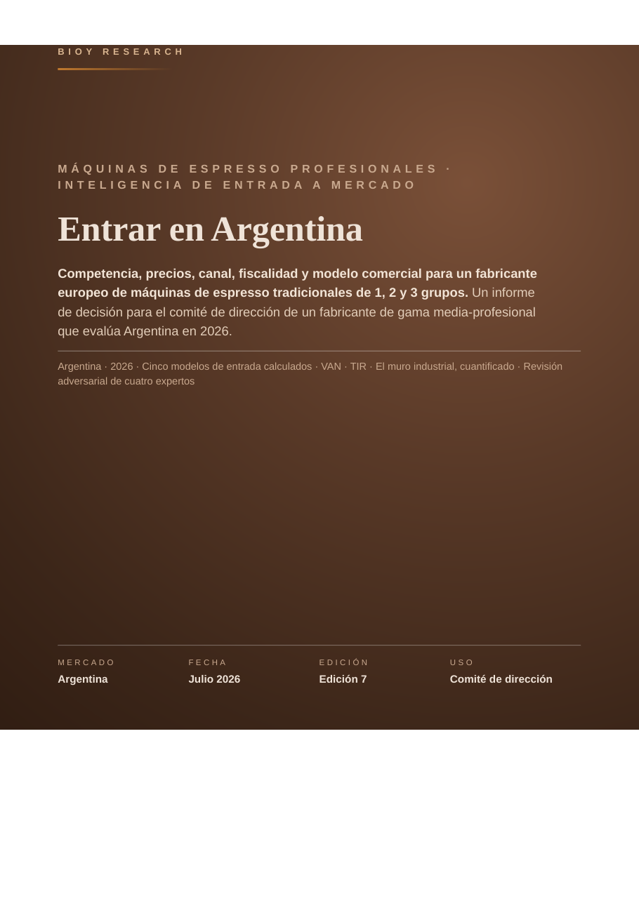 Entering Argentina · Professional espresso machines
