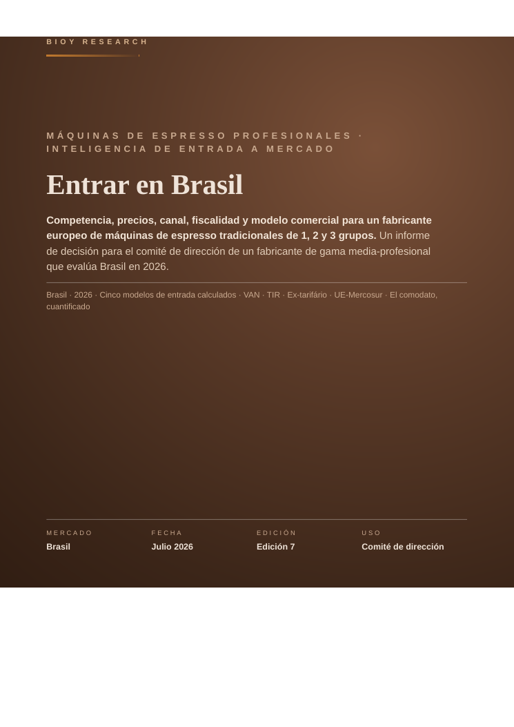 Entering Brazil · Professional espresso machines