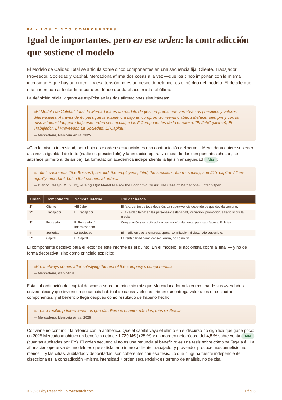 Mercadona's Total Quality Model