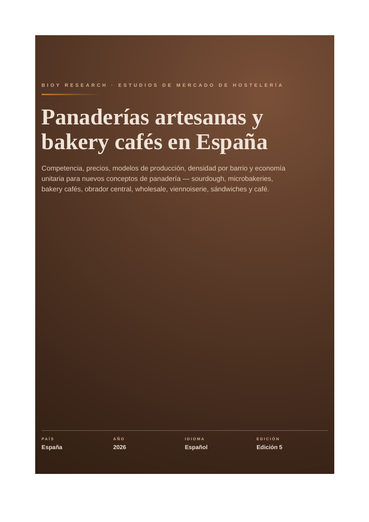 Artisan bakeries and premium bakery cafés in Spain · Market study 2026