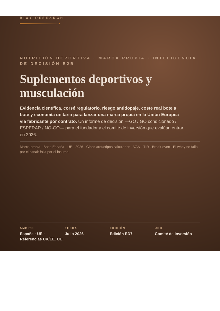 Sports Supplements · A Decision Report for Launching an Own Brand in the EU